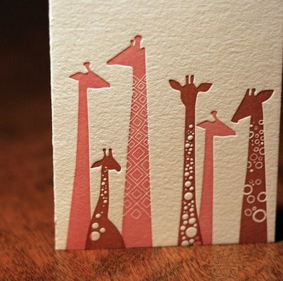 Letterpress Giraffes